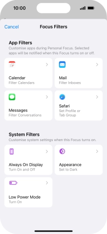 To see specific calendars in the selected focus mode, press Calendar and follow the instructions on the screen to select the required calendars. To see specific calendars in the selected focus mode, press Calendar and follow the instructions on the screen to select the required calendars.