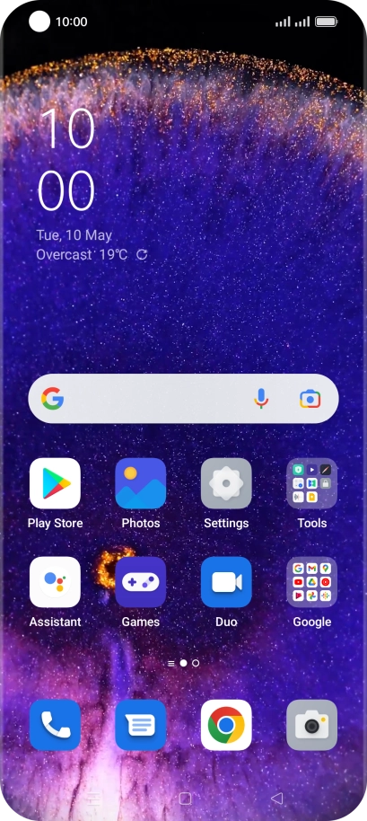 Slide your finger upwards on the screen.