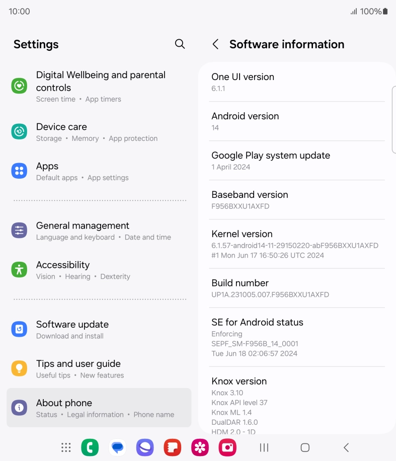 Your phone's software version is displayed below Android version.
