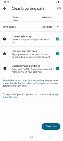 Press the fields next to the required data types.