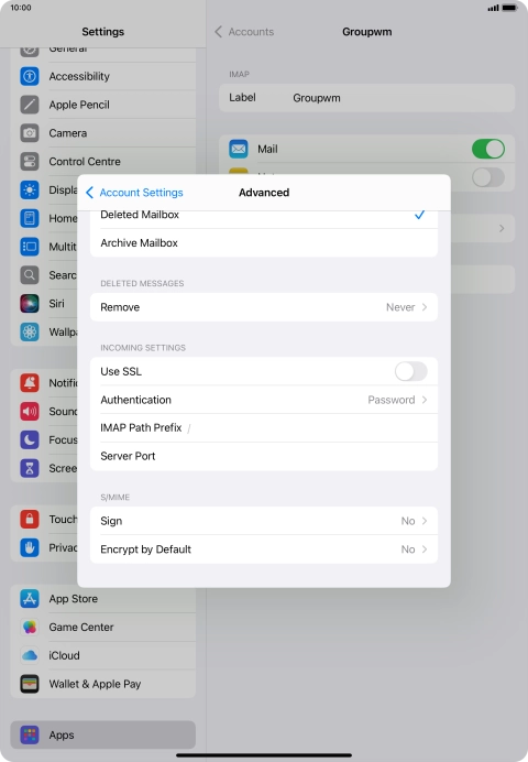 Press the indicator next to 
