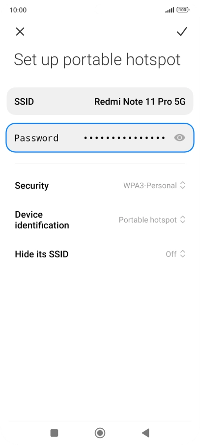 Press the confirm icon.