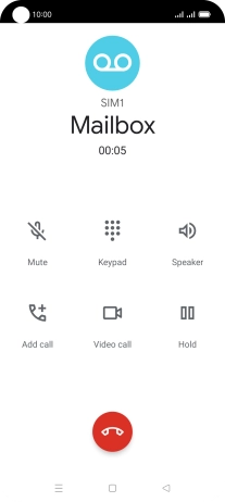 Press the end call icon.