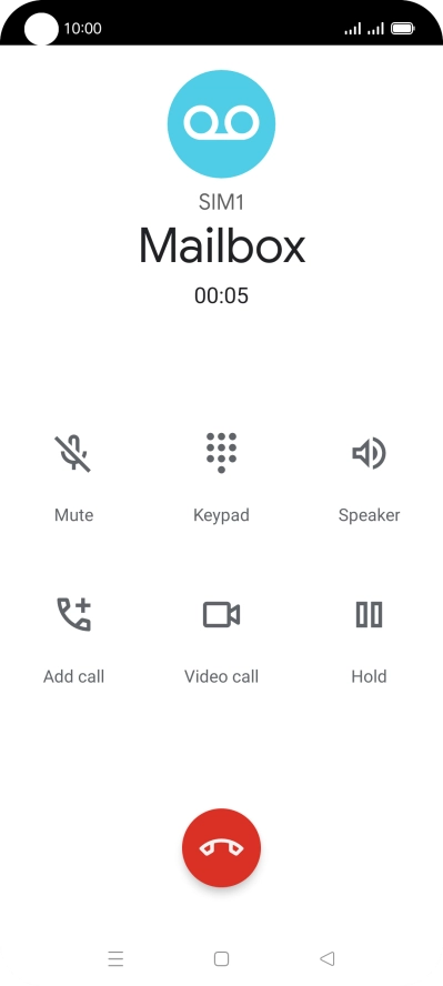 Press the end call icon.