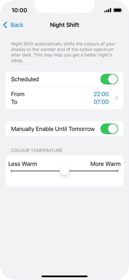 Press and drag the indicator below 