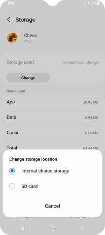 Press the name of the memory card. Press the name of the memory card.