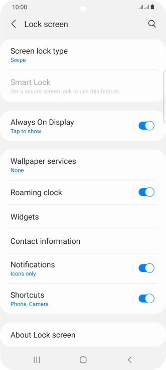 Press Screen lock type.