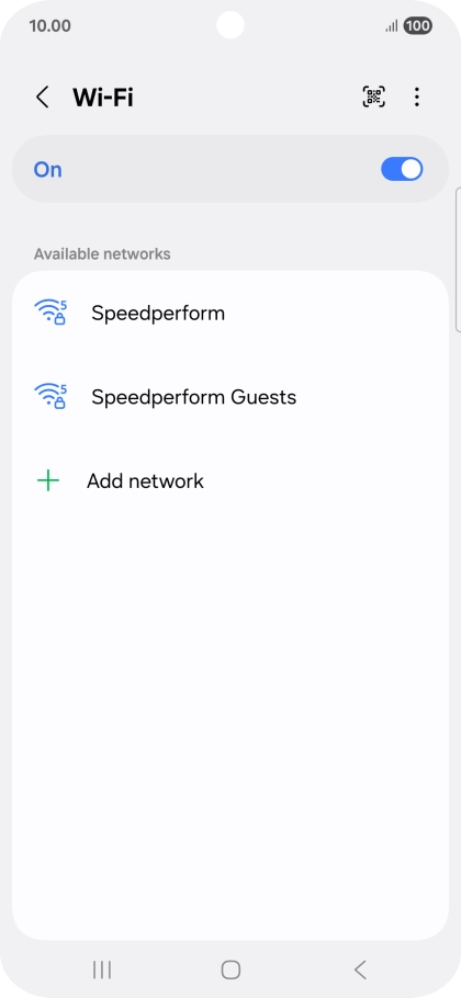 Press the required Wi-Fi network.