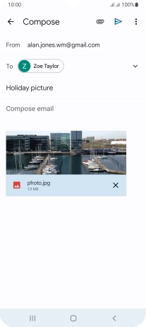 Press the text input field and write the text for your email message. Press the text input field and write the text for your email message.