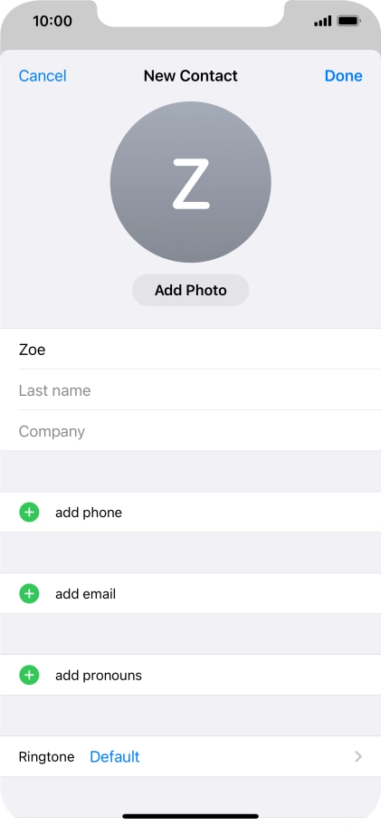 Press Last name and key in the last name.