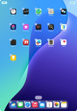 To remove an application from Dock, press and hold the required application and drag it upwards from Dock.
