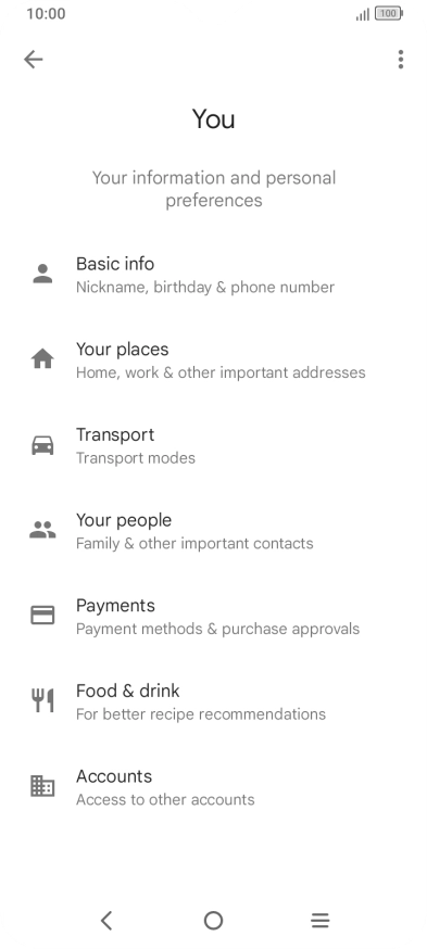 Press Basic info and follow the instructions on the screen to select phone owner settings. Press Basic info and follow the instructions on the screen to select phone owner settings.