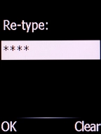Key in the new PIN again and press the Left selection key.