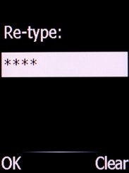 Key in the new PIN again and press the Left selection key.