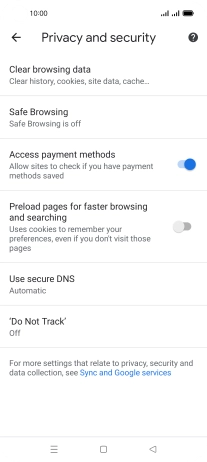 Press Clear browsing data.