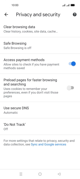 Press Clear browsing data.