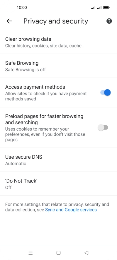 Press Clear browsing data.