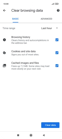 Press the fields next to the required data types.