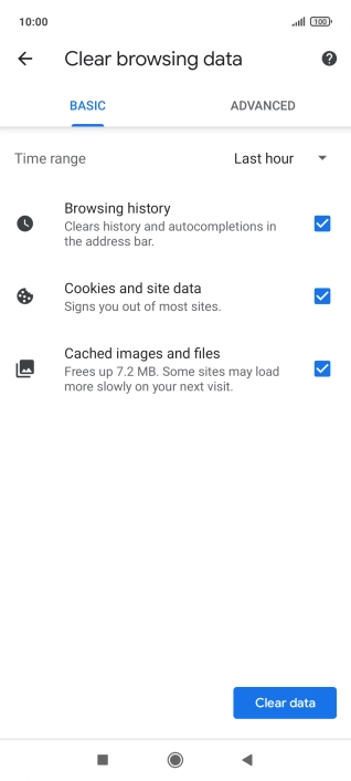 Press the fields next to the required data types.