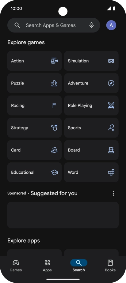 Press the search field. Press the search field.