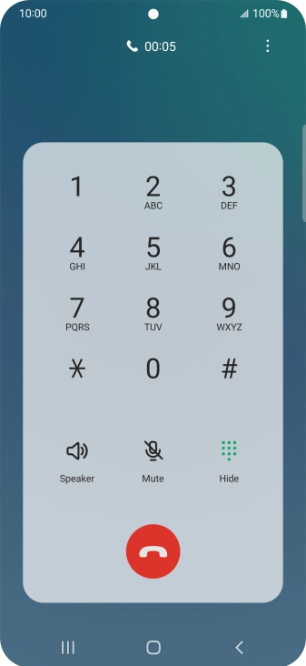 Press the end call icon. Press the end call icon.