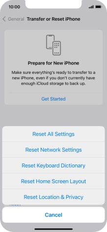 Press Reset All Settings.