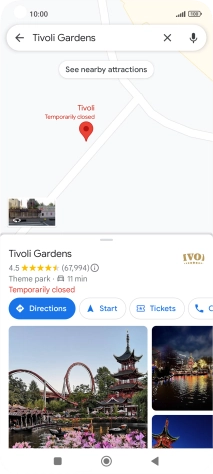 Press the destination at the bottom of the screen.