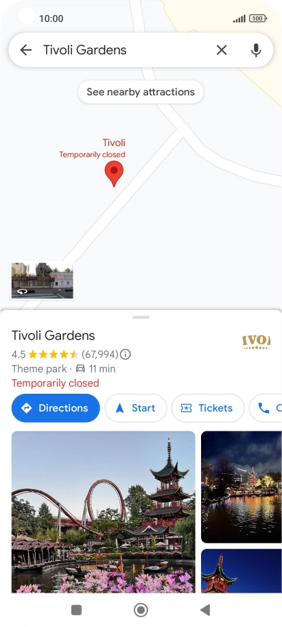 Press the destination at the bottom of the screen.