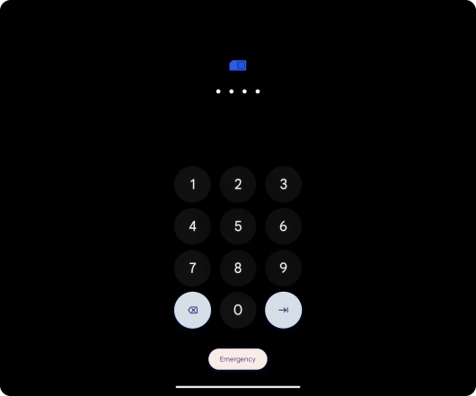 Key in a new four-digit PIN and press arrow right.