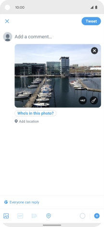 Press the text input field and key in the required text.