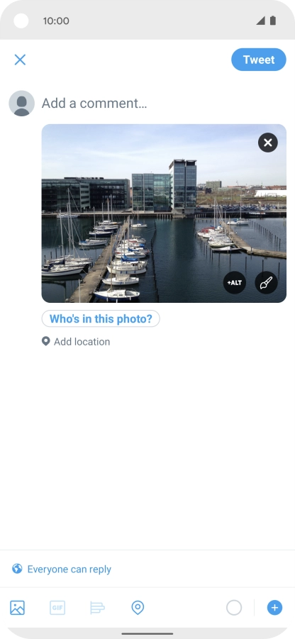 Press the text input field and key in the required text.