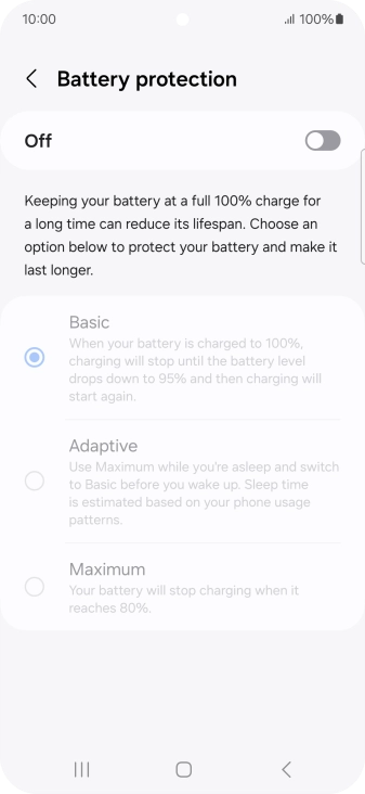 Press the indicator next to 