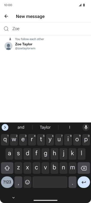 Key in the first letters of the recipient's name and press the required contact.