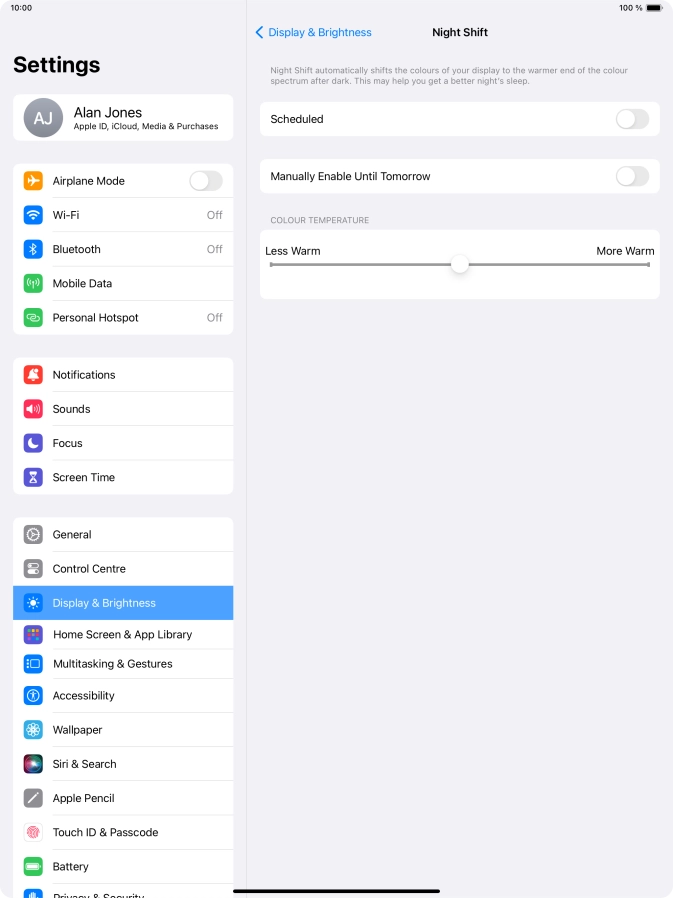 Press the indicator next to 