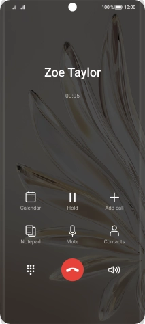 Press the end call icon.