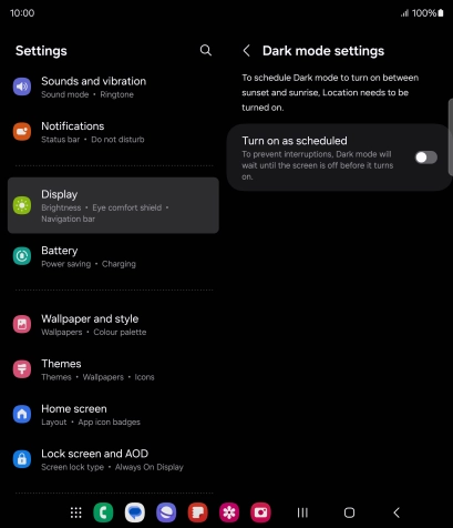 Press the indicator next to 