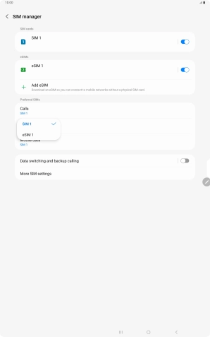 Press the required SIM.