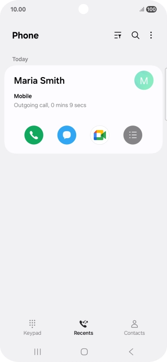 Press the menu icon.