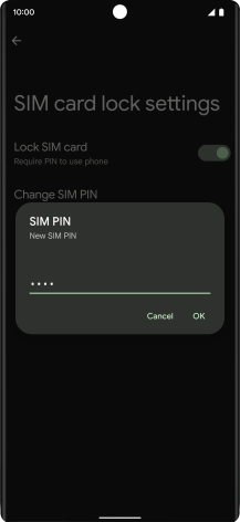 Key in a new four-digit PIN and press OK.