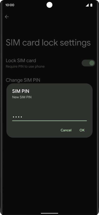 Key in a new four-digit PIN and press OK.