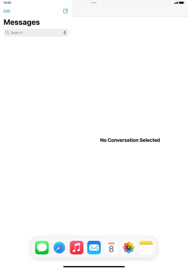 Slide your finger downwards on Dock to minimise it.