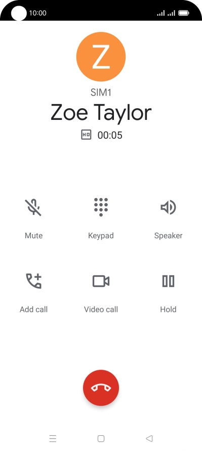 Press the end call icon.