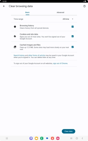 Press the fields next to the required data types.