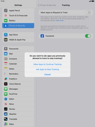 If you turn off the function, press the required setting.