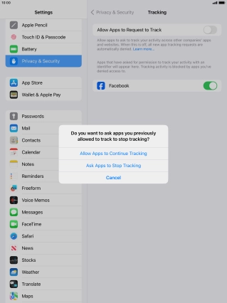 If you turn off the function, press the required setting.