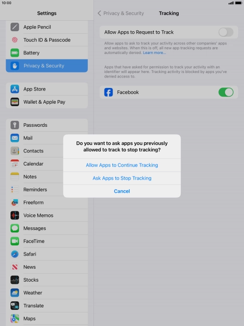 If you turn off the function, press the required setting.
