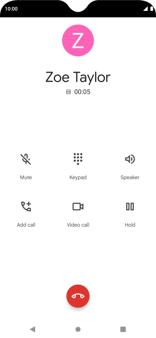 Press the end call icon.