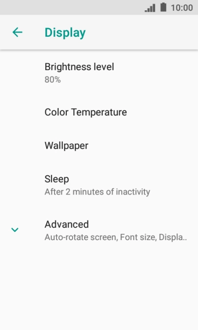 Press Brightness level.