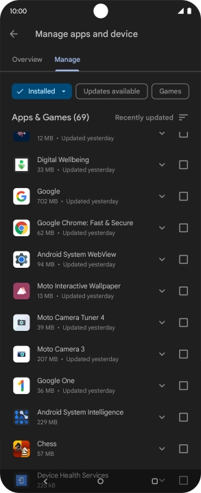 Press the required app.