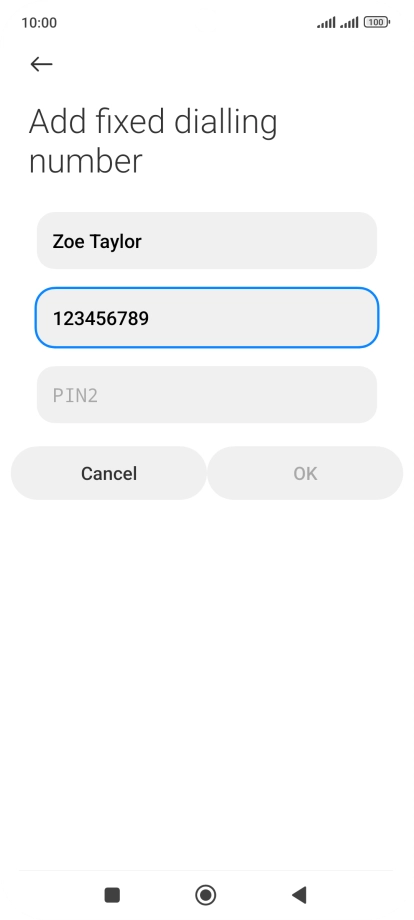 Press PIN2. Press PIN2.